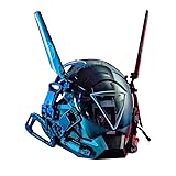 KeepDo Punk Máscara de casco, Future Punk Máscara Steampunk Casco Máscara con Luz LED Blanca Fiesta Carnaval Cosplay Techwear Máscara Casco