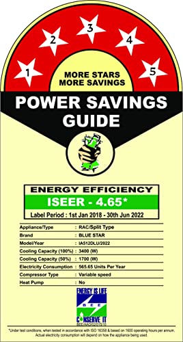 Image of Blue Star 1.0 Ton 5 Star Inverter Split AC (Copper, IA512DLU, 2022, White)