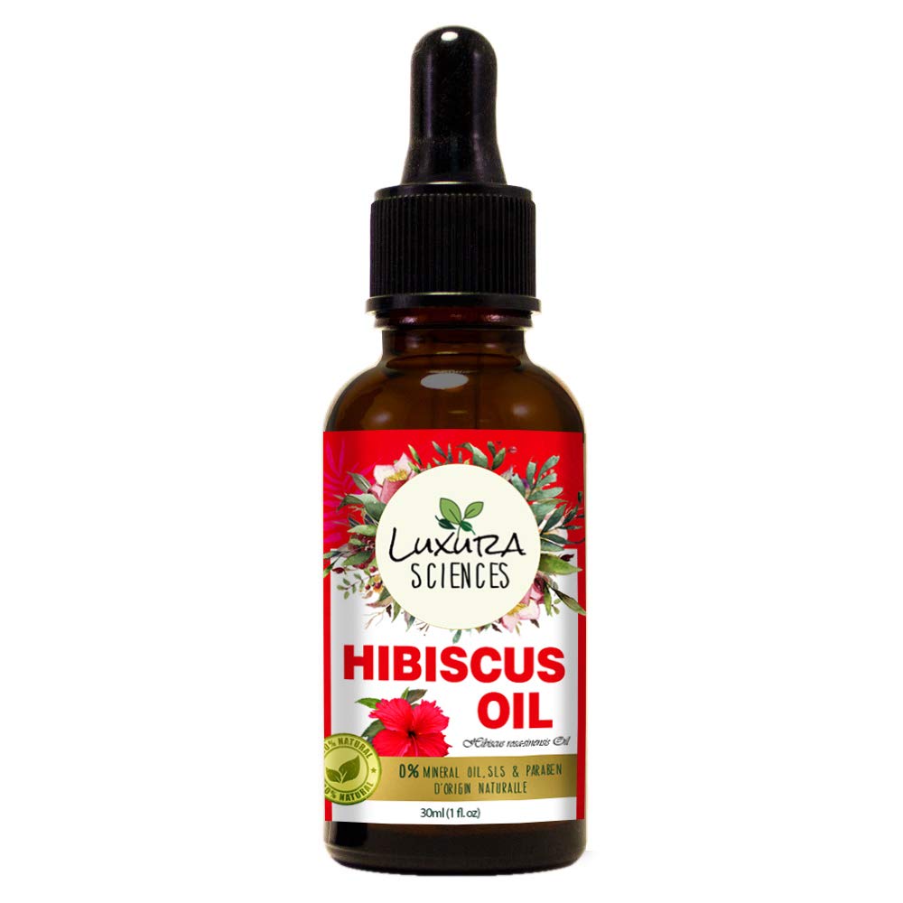 Organic HIBISCUS OIL(Hibiscus Sabdariffa) JAPANESE Natural VIRGIN UNREFINED COLD PRESSED, Vitamin E oil for FACE, SKIN, 1 Fl.oz.- 30 ml