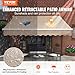 VEVOR Manual Retractable Awning, 13 x 8 ft Outdoor Patio Awning Retractable Sun Shade, Patio Door Window Awning Sunshade Shelter Water-Resistant Polyester with Crank Handle for Balcony, Backyard