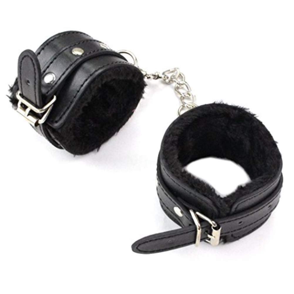 Game Party Handcuffs Juega Con Accesorios De Cuero (negro)
