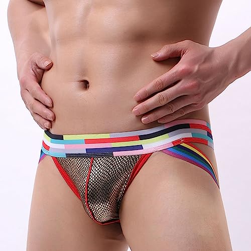 Evankin Mens Sexy Jockstrap Underwear Snake Skin Bulge Pouch Thong Breathable Athletic Supporter Gay Rainbow4