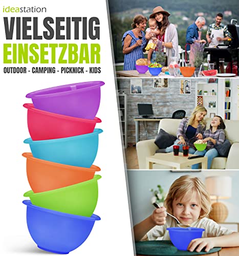 Plastikschüssel Set 6 Stück, 16 cm/650 ml, bunt, bruchsicher