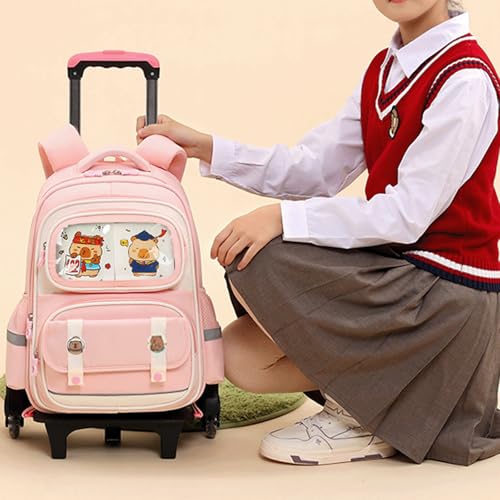 Capybara Backpack with Wheels Large Capacity Kawaii Wheeled Kapibara Bags with Multiple Compartments Daily Use Gifts(Dark Purple)2