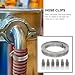 WEKADRIN 7pcs Stainless Steel Worm Drive Hose Clamp Set, Adjustable Large Diameter Tube Clips with Fasteners for Fuel Lines, Plumbing, and Industrial Tubing