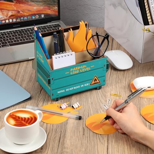 image for Chuangdi 3 Set Dumpster Fire Desk Caddy Desk Dumpster Pencil Holder wi