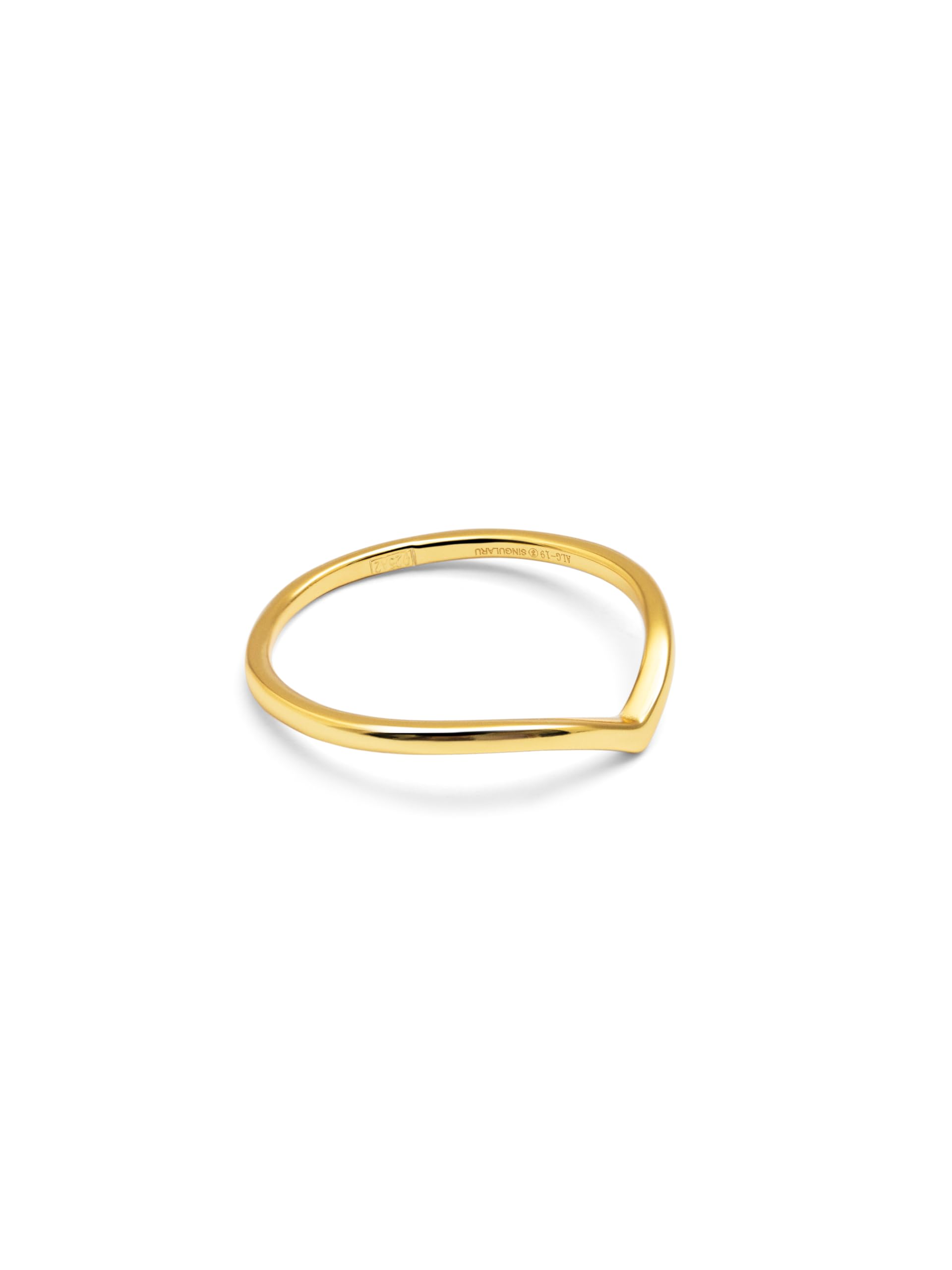 SINGULARU - Ring Peak Gold - Ring aus 925 Sterlingsilber mit 18kt vergoldung- Damenschmuck - Verschiedene Finishes und Größen - Größe 10-18