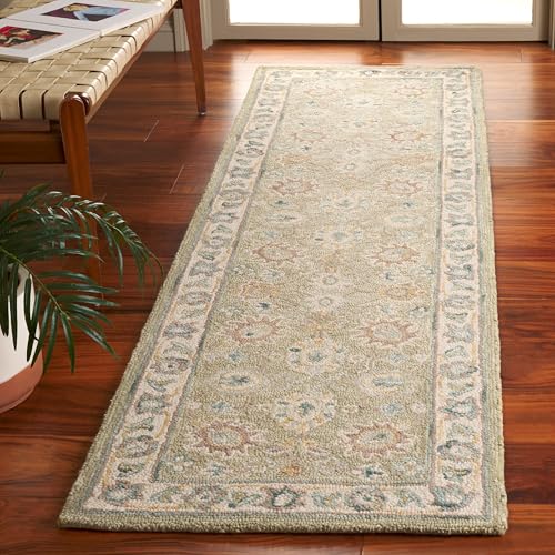 SAFAVIEH Blossom Collection 2'3" x 8' Sage / Ivory BLM702W
