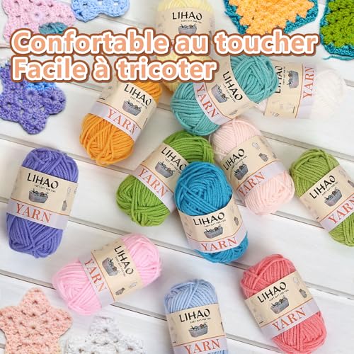 LIHAO Laine Crochet, 12 Pelote de Fil pour Amigurumi – vue 6