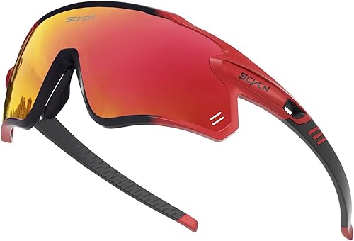 SCVCN Polarized Sports Sunglasses Cycling Glasses with 3 Interchangeable Lenses for Men Women MTB BMX Bicycle Riding UV 400 SCVCN Polarized Sports Sunglasses Cycling Glasses with 3 Interchangeable Lenses for Men Women MTB BMX Bicycle Riding UV 400