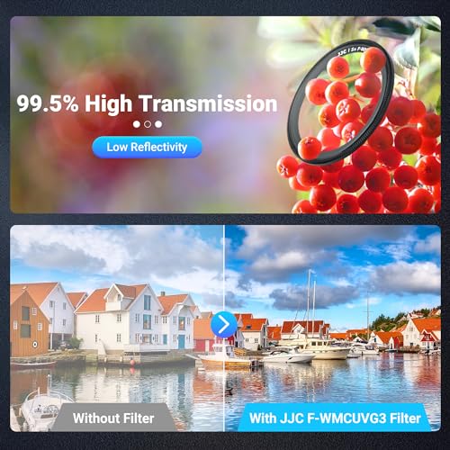 Image of JJC UV Protective Filter for Ricoh GR IV HDF Monochrome GR IIIx GR III HDF | Lens Filter for Ricoh GR4 GR3 GR3x HDF Accessories, 99.5% Transmission, Optical Glass w / Multi-Coatings, Slim Aluminum Frame