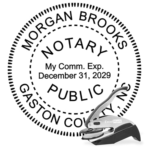 ExcelMark Notary Embosser for All 50 States - Official State Seal (North Carolina)