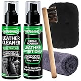 WERNMIND Leather Cleaner and Conditioner Care Kit for Car Interiors,CarSeats,Couches,Purses,Sofas,Bags,Jackes,Synthetic,Furniture,Boots,Shoes