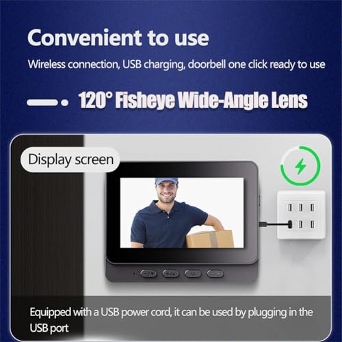 Image of X8 Waterproof Video Doorbell, X8 Smart Video Doorbell, Videos Wireless Door Bell Camera with Monitor, Door Bell Camera Wireless Night Vision with 4.3 inch HD Monitor, Two-Way Audio (wiht Screen)