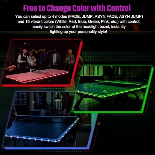 Ehaijia LED Ping Pong Table Light, 14 Ft Light Strip for Ping Pong Table, 16 Color Change, Durable & Waterproof & Easy to Install, Super Bright to Display at Night (Table Not Included) by Ehaijia - Image 4