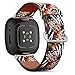 CJBROES Replacement Leather Watch Band, Compatible with Fitbit Versa 3 and Fitbit Sense of Wristband Bracelet Accessory - Animal Design Leopard
