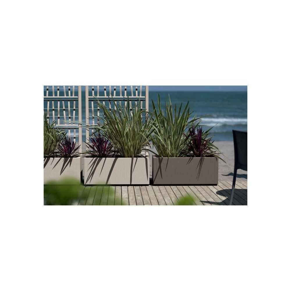Jardinera Ethica rectangular 80 cm con enrejado verde