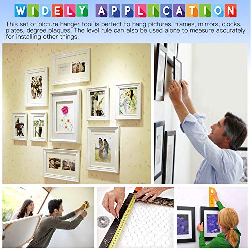 Glarks 307Pcs Picture Hanging Kit, Picture Frame Hanger Tool With Level Ruler And 306Pcs Nails thumb #6