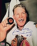 Bobby Hull Autographed 50th Goal 8" x 10"Colour Photograph – Chicago Hockey Signed Collectible (8" x 10")