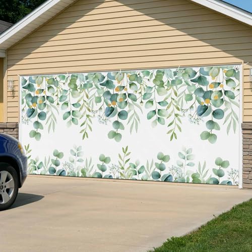 Banner de puerta de garage 6.9x8ft hojas acuarela miniatura 6