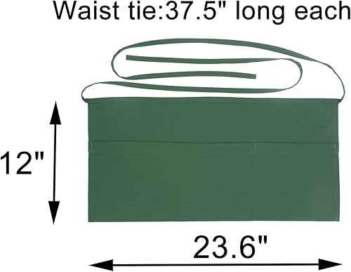 Miniatura 3 de Resistente al agua 3 bolsillos grandes cintura servidor delantal (6 colores disponibles