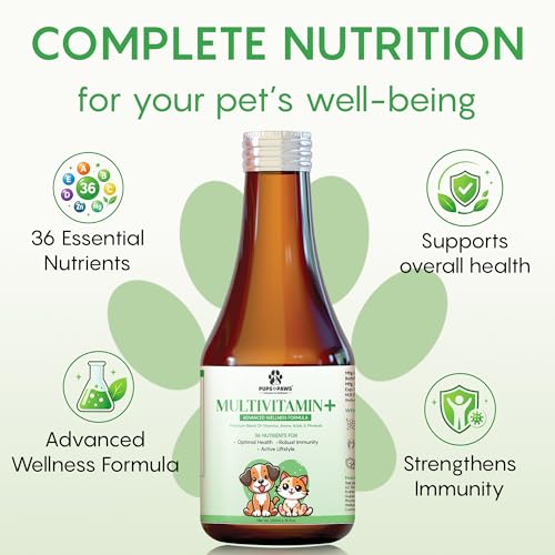 Image of Pups & Paws Dog Multivitamin Syrup for Active Puppies & Adult Dogs, Daily Energy & Immunity, 200 ml