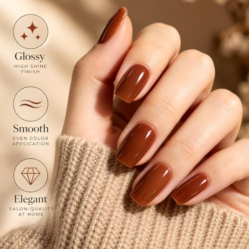 3-in-1 One Step Gel Nail Polish Pen, Caramel Brown, Base Color Top Coat, 2g - Image 5