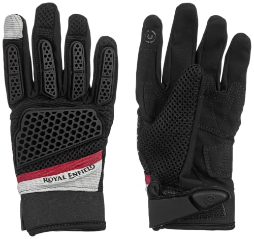 Image of Royal Enfield Street Ace Riding Gloves | Air Mesh- Optimum Ventilation | Microsuede Patch for Grip | Poly Stretch Fabric | Protection- TPR Knuckle Protectors | Off-White S