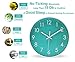 Epy Huts Modern Simple Wall Clock Indoor Non-Ticking Silent Sweep Movement Wall Clock for Office, Bathroom, Living Room Decorative 10 Inch Teal