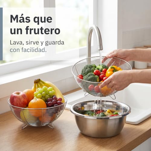 Cesta de drenaje de acero inoxidable de 22cm para evitar quemaduras 6