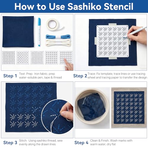 Kit de hilo Sashiko 58 piezas para bordado y costura miniatura 5