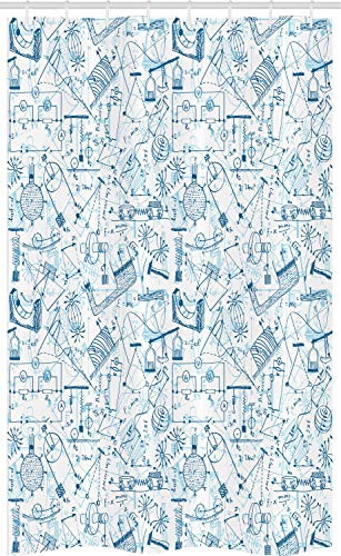 ABAKUHAUS Gekritzel Schmaler Duschvorhang, Physik Themen Zeichnung,...