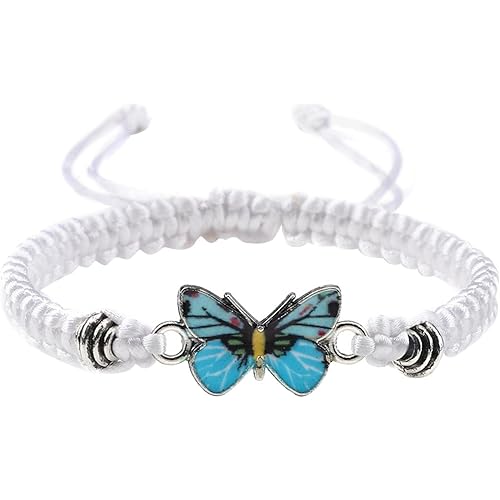 Cute Butterfly Charm Bracelets for Women Adjustable Braided Rope Friendship Bracelets Lucky Trendy butterfly gifts 2025
