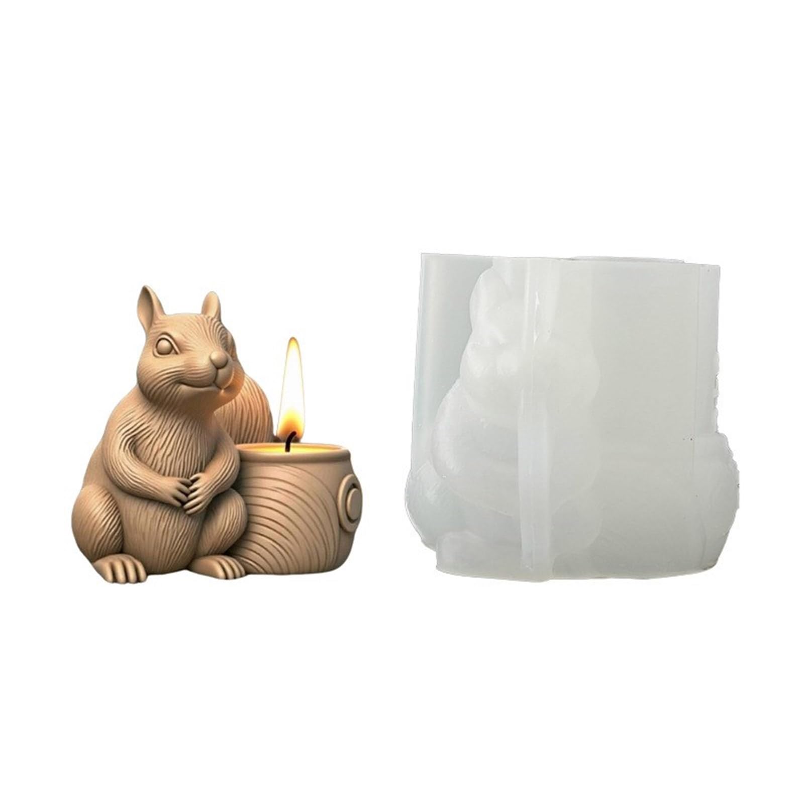 Stampo per vaso a scoiattolo, in silicone, per calcestruzzo, 2, E