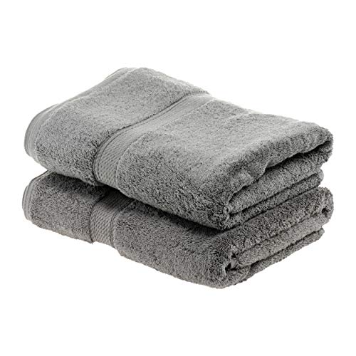 SUPERIOR Egyptian Cotton Solid Towel Set, 2PC Bath, Charcoal, 2 Count