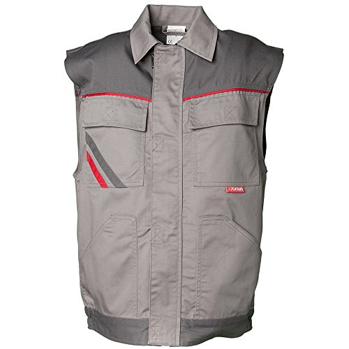 Preisvergleich Produktbild Planam Weste "Highline" Größe XXXL, zink / schiefer / rot, 2361064