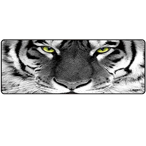 LIEBIRD® Extended XXL Gaming Mouse Pad - Portable Large Desk Pad for Laptop - Non-Slip Rubber Base (RGB White)