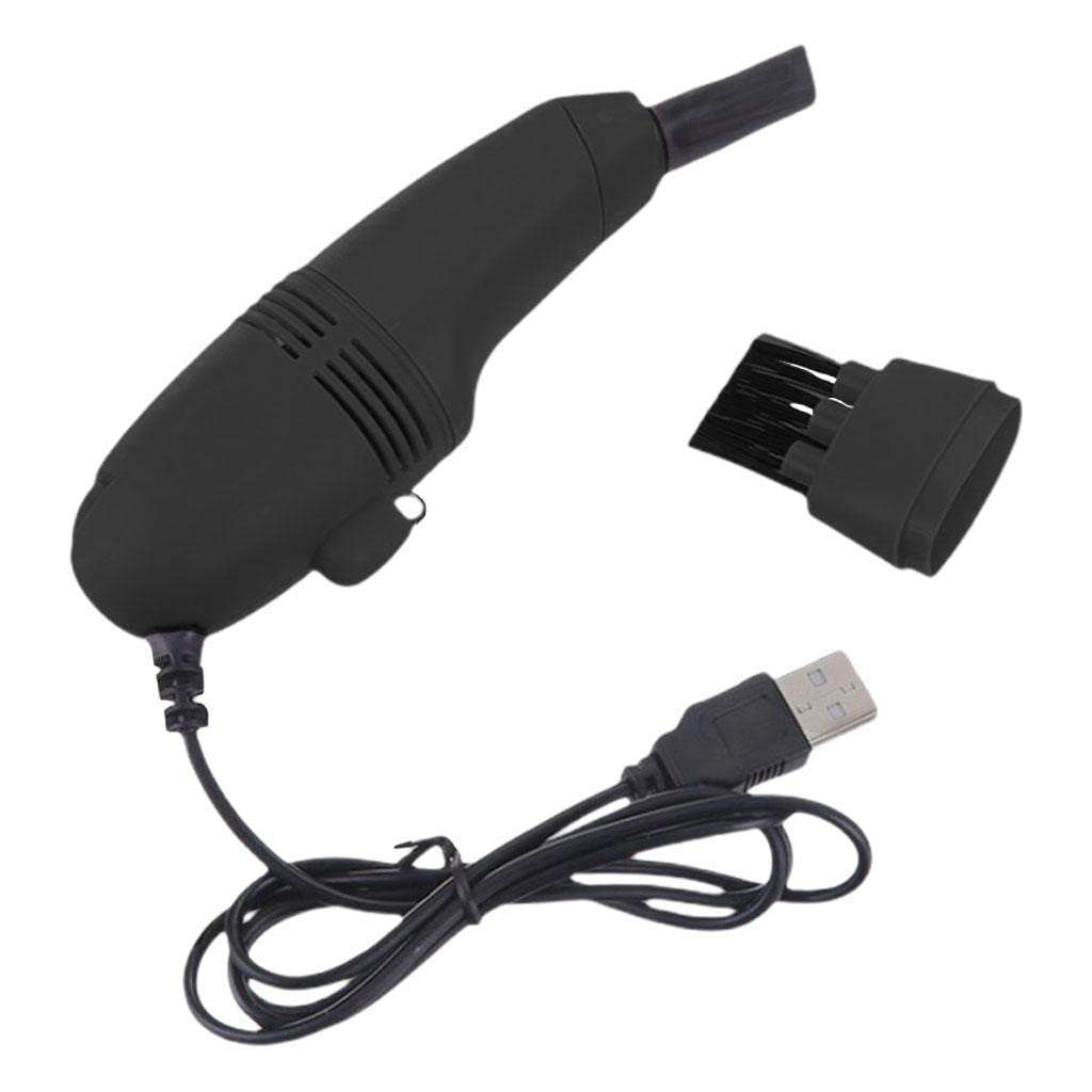 vms india Mini Table Dust Sweeper Dust Collector Brush for Car PC Camera Pet Hairs Black-picture-17