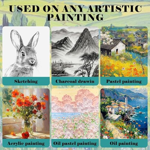 Image of Professional Art Fixative Spray, Clear Matte Varnish for Oil Acrylic Pastel & Charcoal, Non-Yellowing Fast Dry Protective Artwork Sealer, (300ML)
