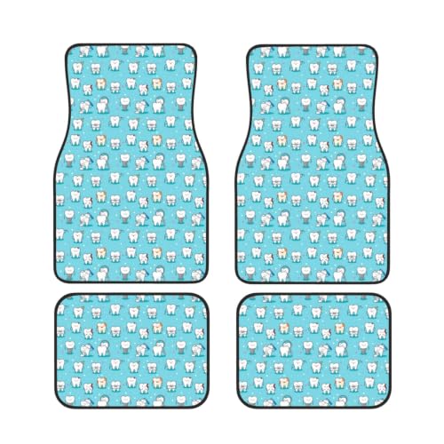 Alfombrillas para coche con diseño de dientes azules dentales de neopreno