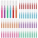 RAYITO 100 Pcs Interdental Brushes, 5 Sizes Soft Dental Brushes Toothpicks Dental Floss Brush Floss Sticks Dental for Braces Oral Cleaning(6 Colors)