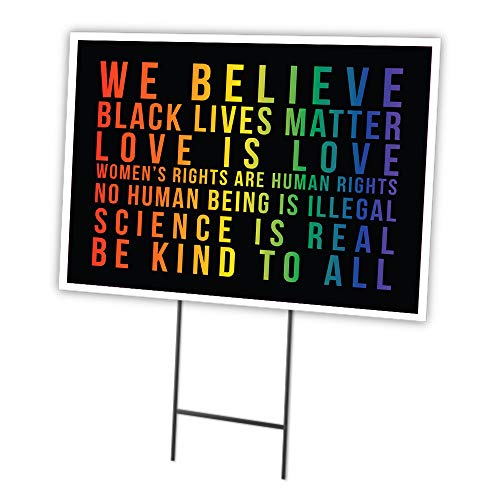 SignMission Black Lives Matter Be Kind to All 18" X 24" Yard Sign & Stake | Double Sided Image | Protect Your Business, Municipality, Home & Colleagues | Made in The USA (C-1824-DS-BLM8)