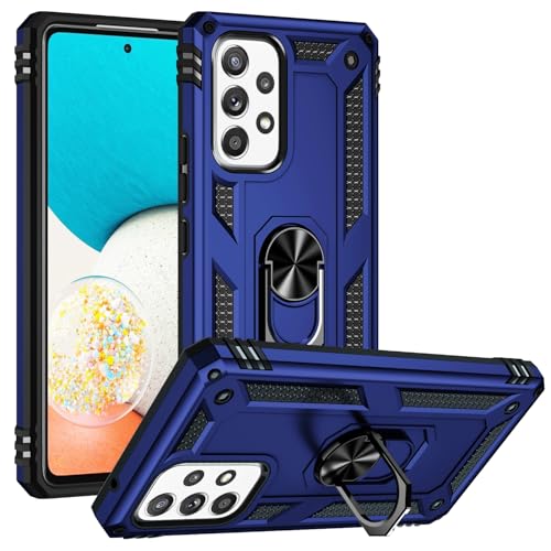 SORAKA Case for Samsung Galaxy A53 5G with 360 Degree Rotation Ring Holder Soft TPU Slim Fit Case Samsung Galaxy A53 5G Case with Metal Plate for Magnetic Car Phone Holder Blue