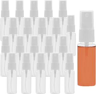 Symbah Mini Spray Bottles 20 ML (20 PCS) Refillable Empty Plastic Bottles with Lids Fine Mist Travel atomiser Bottle Perfect for Cosmetic, Hand Sanitizer, Cleaning Liquid, Essential Oil
