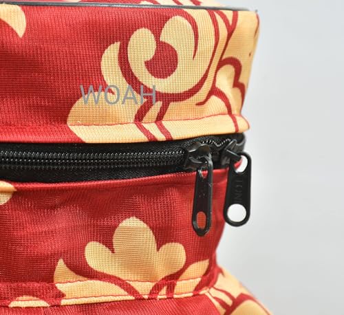 Image of Woah Cotton DustProof and Dustproof LPG Gas Cylinder Cover| Top Design Stain| Dust| DustProof PVC LPG Gas Cylinder Cover, Polyester Gas Tank Cover Fits StandardG (Pack of 2, Red Embroider)