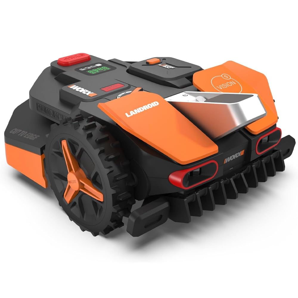 WORX Landroid Vision S250 robot tosaerba WR202E per giardini fino a 250 m² – robot tosaerba intelligente senza cavo di limitazione – WLAN e Bluetooth – prevenzione attiva degli ostacoli con tecnologia