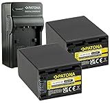  PATONA 4in1 Ladegerät + 2X Akku NP-FV100 kompatibel mit Sony DCR-SR38E SR48E SR57E SR78E SR87E HDR-XR100E XR150E XR160E XR200VE