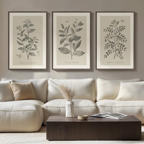Large Framed Botanical Wall Art for Living Room...