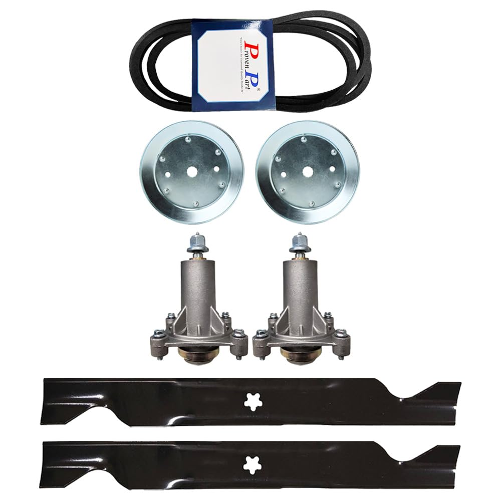 Deck Rebuild Kit Fits Craftsman Fits Husqvarna Fits Poulan 46 in. Spindles Pulleys Blades Belt 187292 197473 405143 195945 192870 405380 403107