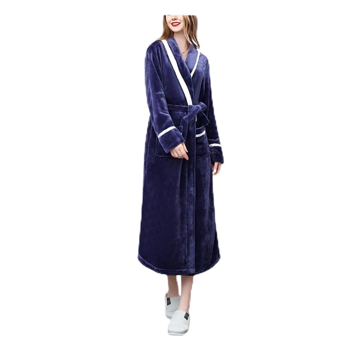 Peignoir de bain polaire pour vos soirées d'hiver | Robe de chambre longue XL blue